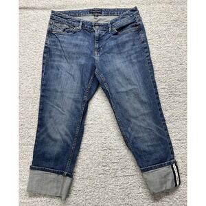 Banana Republic‎ Capri Stretch Denim Jeans  Size 8 Medium Blue Stone Washed
